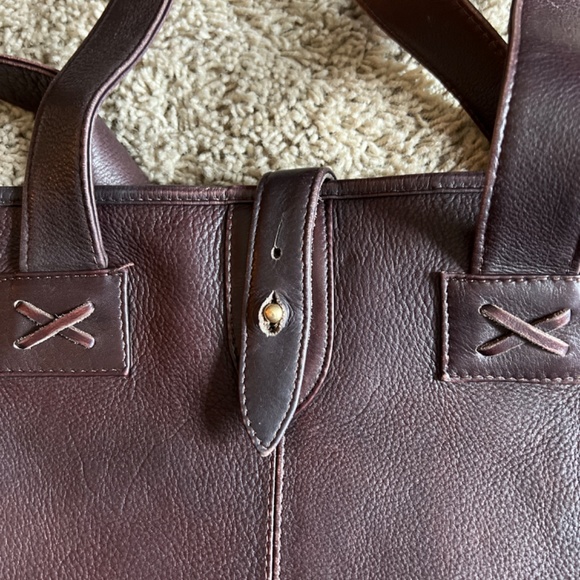Great buy! Clava American dark brown leather tote - purse - Picture 4 of 4